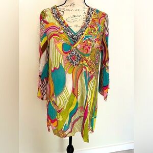 Faith beautiful colorful tunic top size medium EUC